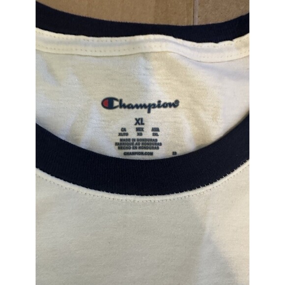 NWT Champion Mens Xl Ringer T-shirt Rec Club Intramural Sports Graphic Cream - Picture 4 of 8